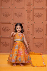 Stylish Floral Embellished Strappy Top And Floral Lehenga With Dupatta - Kirti Agarwal