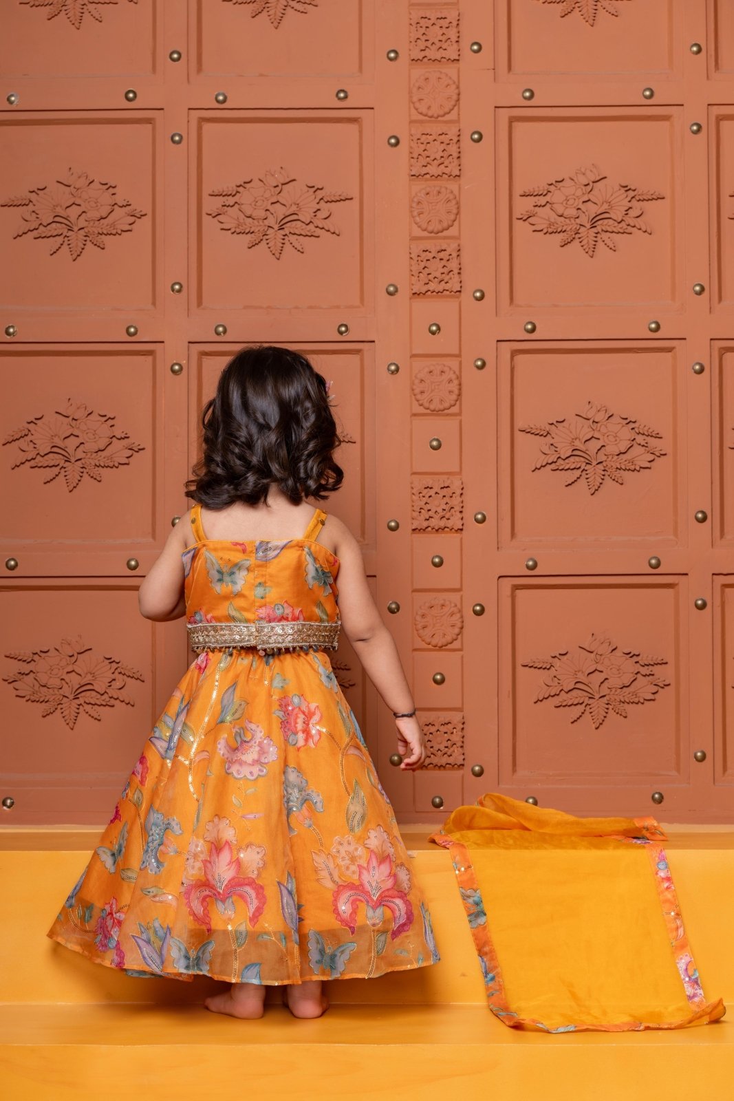 Stylish Floral Embellished Strappy Top And Floral Lehenga With Dupatta - Kirti Agarwal