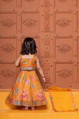 Stylish Floral Embellished Strappy Top And Floral Lehenga With Dupatta - Kirti Agarwal