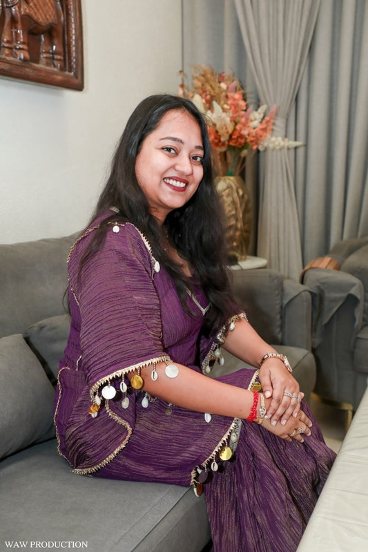 Stylish Purple Kurti with Sharara set - Kirti Agarwal