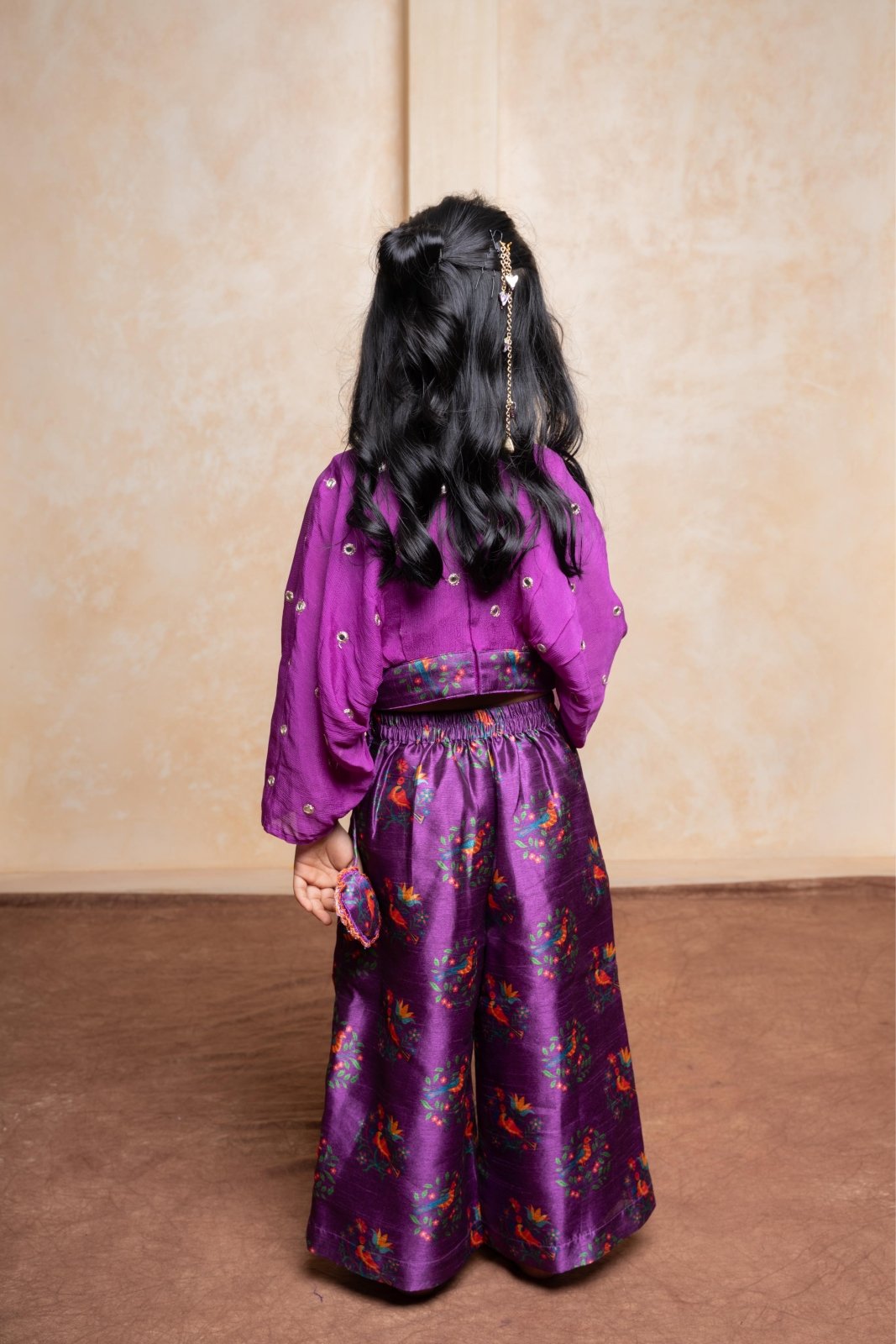 Stylish Purple Top With Printed Palazzo - Kirti Agarwal