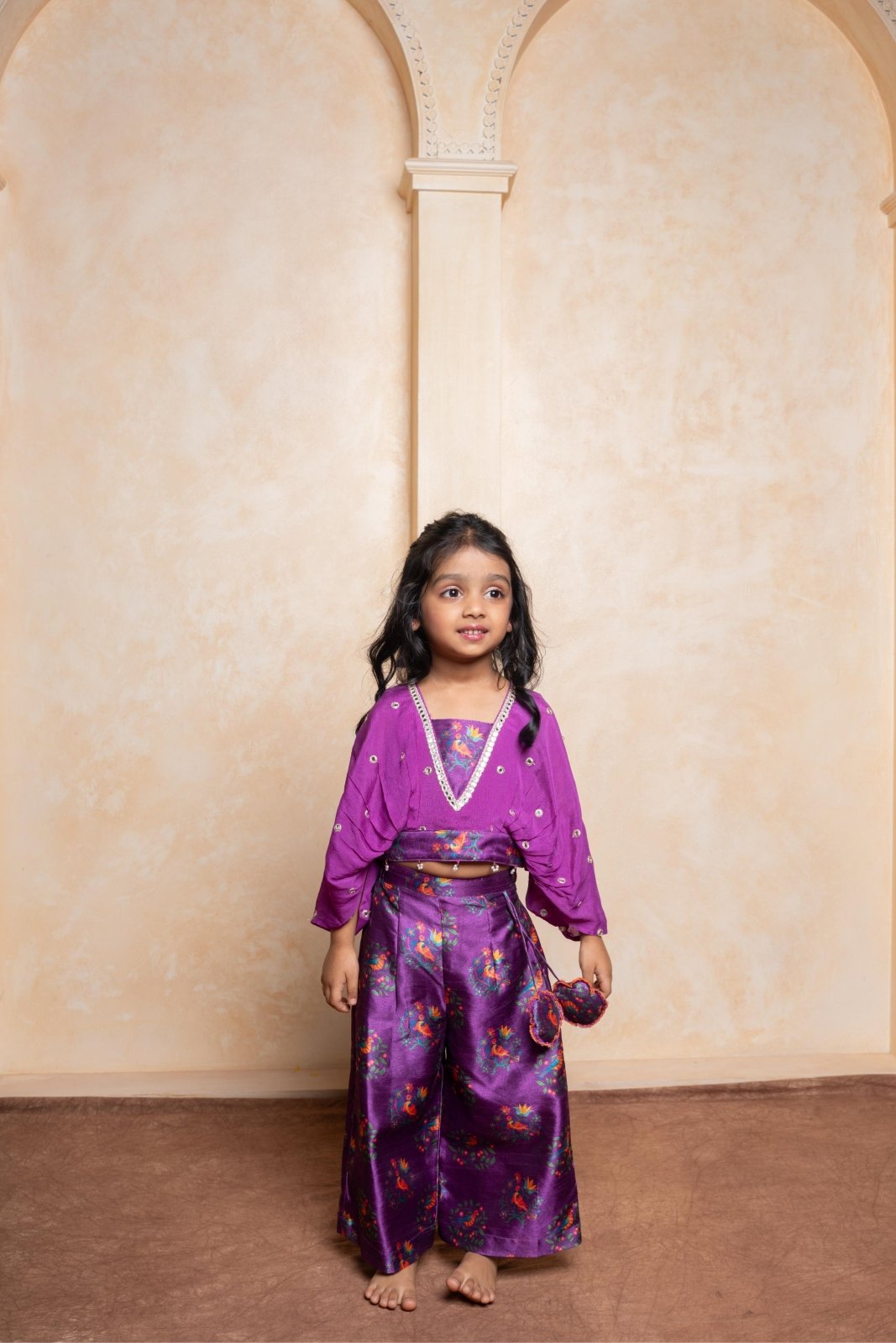 Stylish Purple Top With Printed Palazzo - Kirti Agarwal