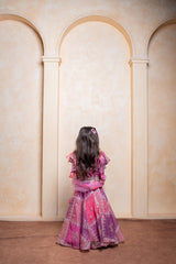 Twirl into festivities with this dreamy pink - purple lehenga set for girls - Kirti Agarwal