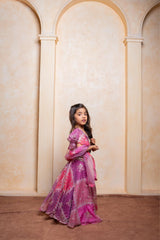 Twirl into festivities with this dreamy pink - purple lehenga set for girls - Kirti Agarwal