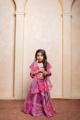 Twirl into festivities with this dreamy pink - purple lehenga set for girls - Kirti Agarwal