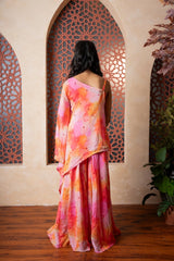 Vibrant crop top sharara set with dreamy drape details - Kirti Agarwal