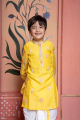 Yellow Embroidered Kurta With Dhoti - Kirti Agarwal