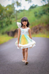 Big Stylish Bow With Pleated Embroidered Frock - Kirti Agarwal