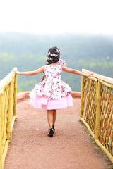 Butterly Print Three Tier Frock - Kirti Agarwal