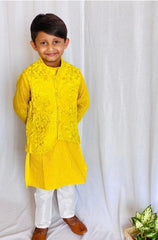 Closed Embroidered Jacket with Kurta and Chudidar - Kirti Agarwal