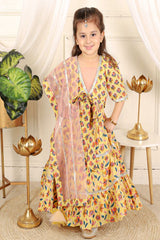 Cotton printed lace work top with Lahenga - Kirti Agarwal