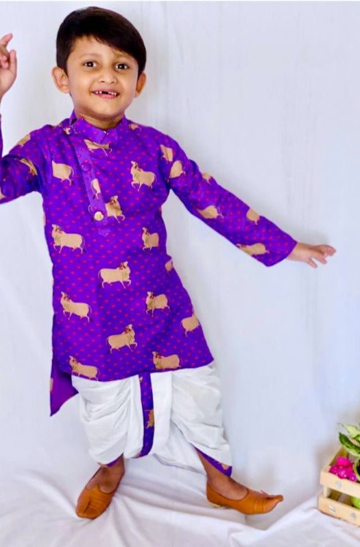 Cow Print Kurta with Dhoti - Kirti Agarwal