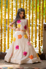 Elegant sequin work Top And Heavy Sequins Embroidered flower Lehenga - Kirti Agarwal