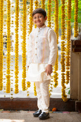 Ethnic Kurta With off white Embroidered Jacket And Pyjama - Kirti Agarwal