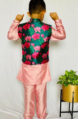 Floral Bandi with pink Kurta and Pajama - Kirti Agarwal