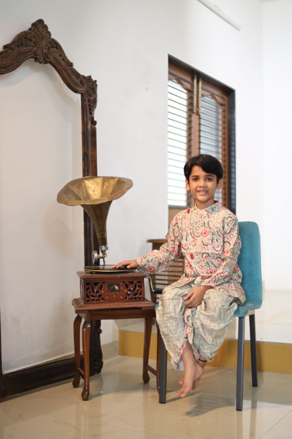Floral Printed Pastel Green Kurta And Dhoti - Kirti Agarwal