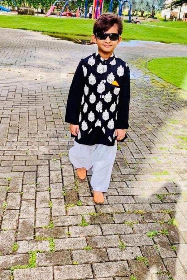 Floral Thread Embroidered Black Jacket With Kurta And Patiala - Kirti Agarwal