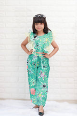 Frilled Multicolur crop top with Bottom - Kirti Agarwal