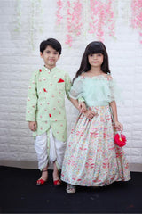 Frilled Top with heavy Embroidered Pleated Ghagra - Kirti Agarwal