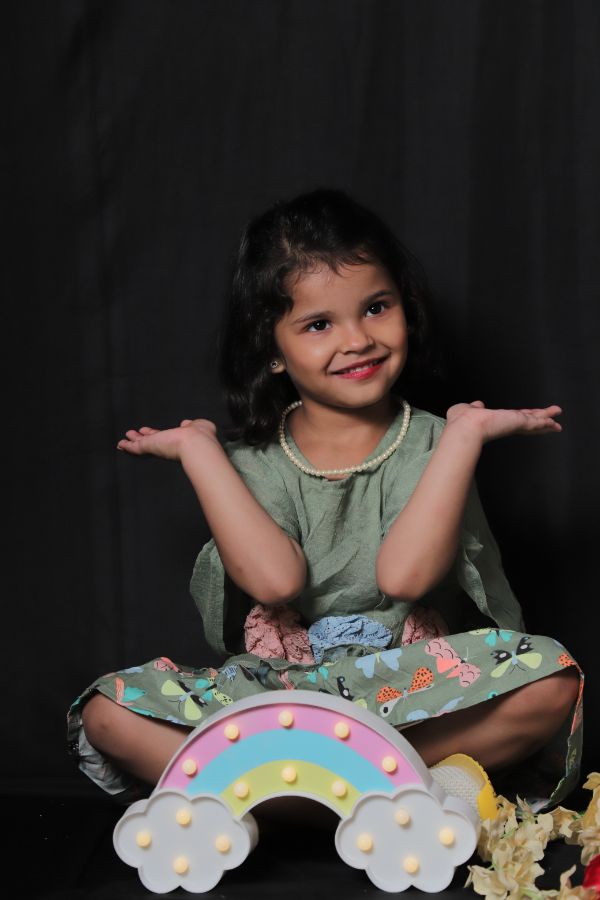 Green Peplum top with Butterfly Skirt - Kirti Agarwal