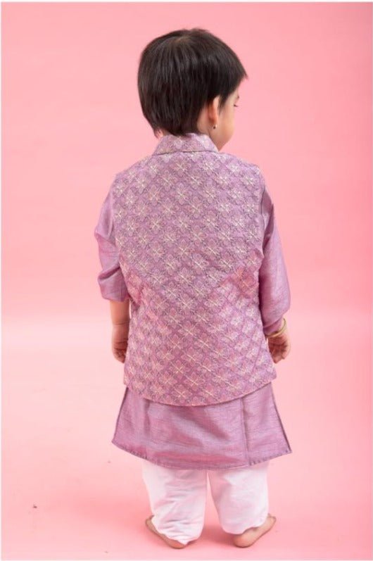 Heavy Embroidered Jacket with Silk Kurta and Chudidar - Kirti Agarwal