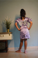 Lavender Imported Dress with handwork embroidery - Kirti Agarwal