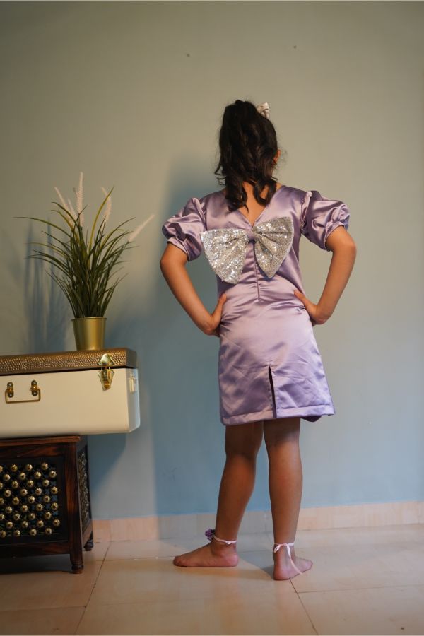 Lavender Imported Dress with handwork embroidery - Kirti Agarwal