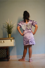 Lavender Imported Dress with handwork embroidery - Kirti Agarwal