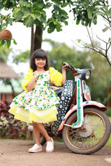Lemon Print three tier dress - Kirti Agarwal