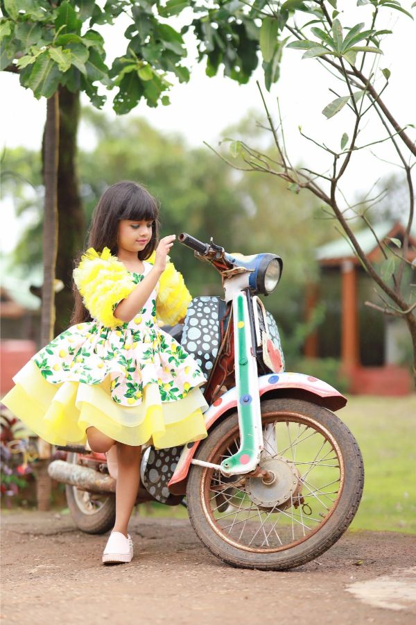Lemon Print three tier dress - Kirti Agarwal