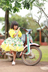 Lemon Print three tier dress - Kirti Agarwal