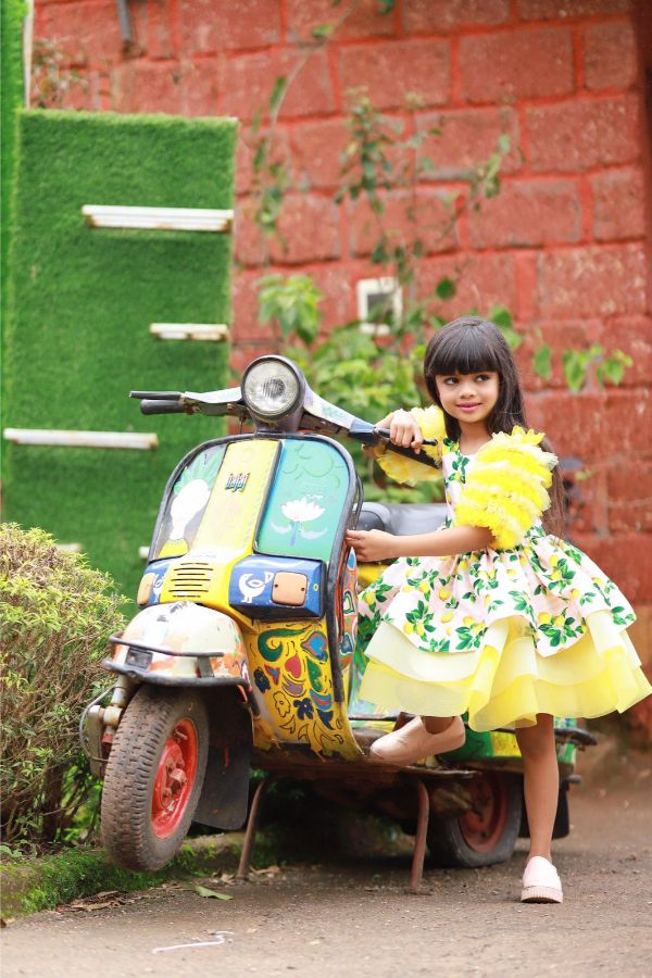 Lemon Print three tier dress - Kirti Agarwal