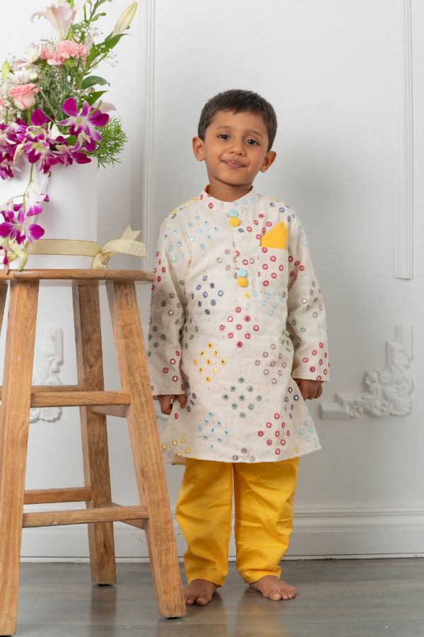 Multi thread colour abla kurta with pyjama - Kirti Agarwal