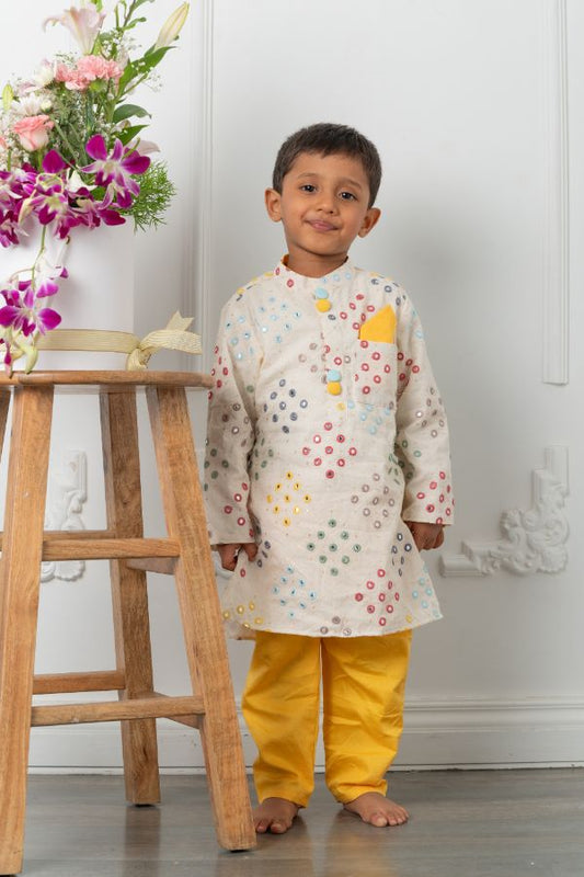 Multi thread colour abla kurta with pyjama - Kirti Agarwal