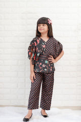  Peplum Style Floral Printed Black Top With Pant - Kirti Agarwal