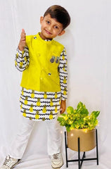Pineapple Print Round Cut Kurta with Bandi - Kirti Agarwal