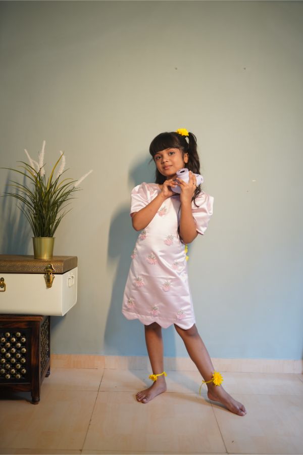 Pink Imported Dress with handwork embroidery - Kirti Agarwal