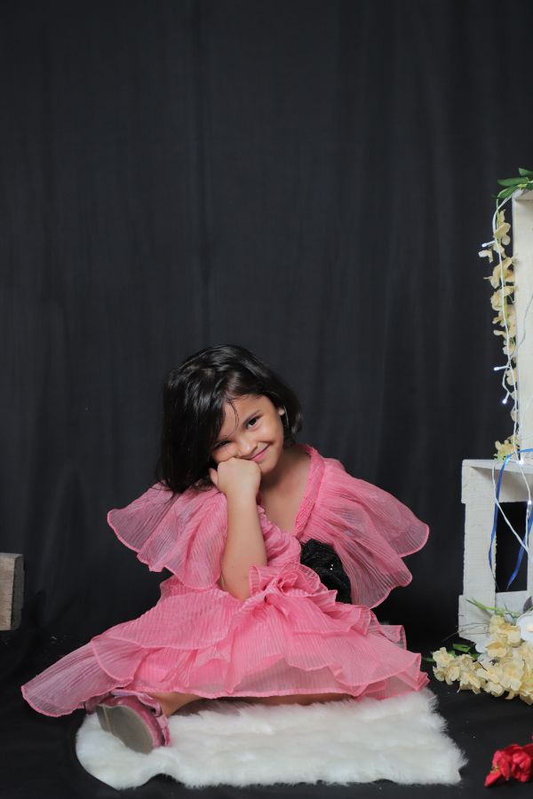 Pleated Frock with Smart Flower on Top - Kirti Agarwal