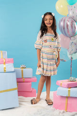 Pretty Multicoloured Strips Top And Pleated Skirt - Kirti Agarwal