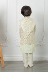 Sequin work embroidered jacket with kurta and pyjama - Kirti Agarwal