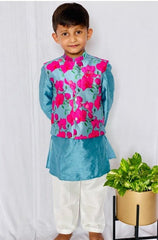Slant Cut Bandi with Kurta and Pajama - Kirti Agarwal