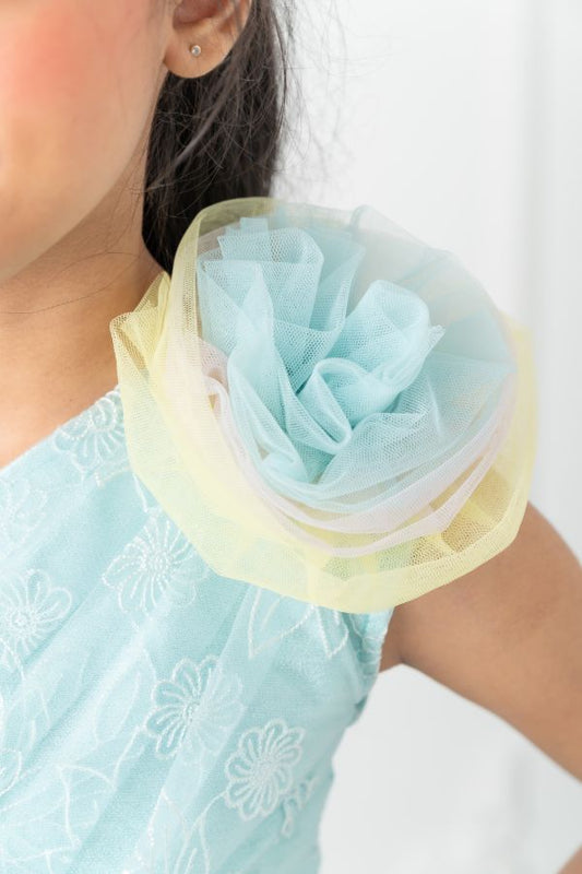 Slant Cut Crop top with heavy embroidered Lahenga - Kirti Agarwal