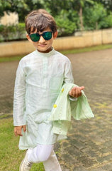 Slant Cut Kurta with Embroidered Jacket and Chudidar - Kirti Agarwal