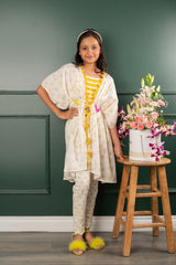 Spaghetti Straps Top And Bird Embroidered Tie Up white Jacket And Scalloped Hem Pant - Kirti Agarwal