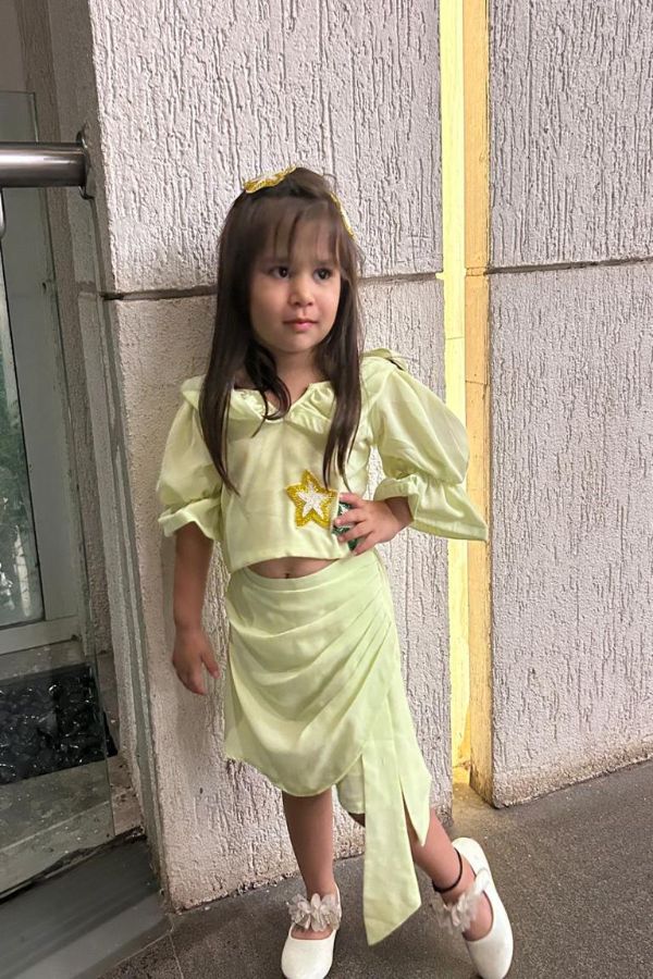 Star embroidered Crop top with Skorts - Kirti Agarwal