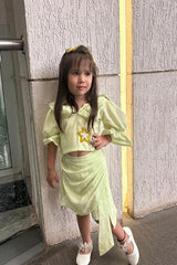 Star embroidered Crop top with Skorts - Kirti Agarwal