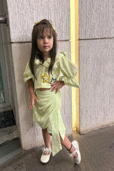 Star embroidered Crop top with Skorts - Kirti Agarwal