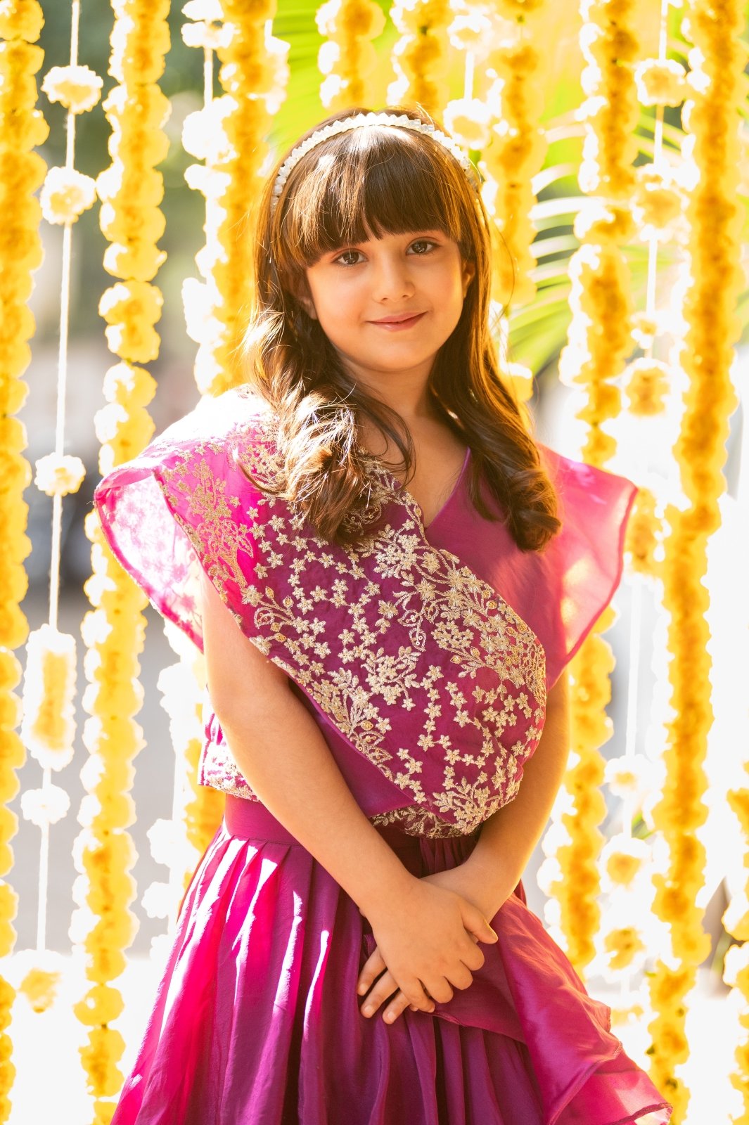 Stylish Drape Embroidery Work Top With Lehenga Online India - Kirti Agarwal - Kirti Agarwal