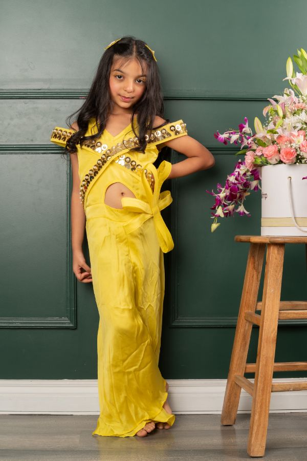 Stylish heart shaped Mirror Work Jumpsuit - Kirti Agarwal