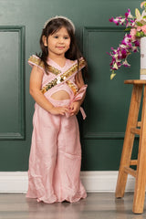 Stylish heart shaped Mirror Work pastelpink Jumpsuit - Kirti Agarwal